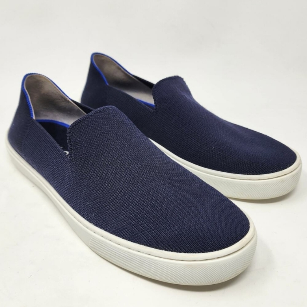 ROTHY'S The Original Sneaker Women 10 Navy Blue White Sole Stripe Heel